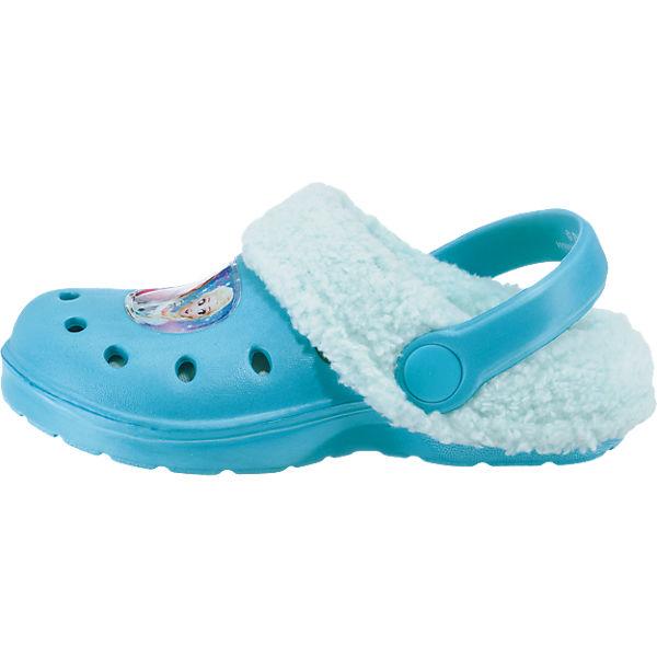Disney Frozen die Eiskönigin Clogs Hauschuhe Teddyfutter blau